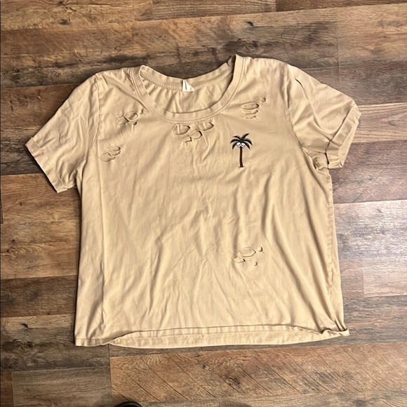 Beige Palm Tee - Picture 1 of 3